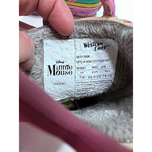 Western Chef Disney Minnie Mouse rain boots girls kids boots size 7/8 - Picture 2 of 10